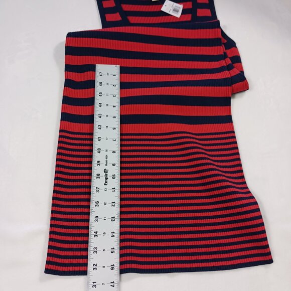 Michael Kors, NWT, Navy and Red Striped, Ribbed Knit, Tank Dress, Large , Midi - Picture 14 of 16